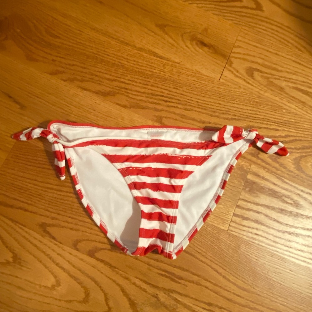 Red & white striped bikini bottoms